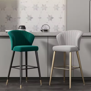 Tabouret <span class=keywords><strong>de</strong></span> <span class=keywords><strong>Bar</strong></span> café mode moderne <span class=keywords><strong>bleu</strong></span> velours tissu haute jambe chaises <span class=keywords><strong>de</strong></span> <span class=keywords><strong>Bar</strong></span> confortable comptoir hauteur tabourets <span class=keywords><strong>de</strong></span> <span class=keywords><strong>Bar</strong></span> pour Restaurant - Product Image 2