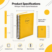 Carnet de notes/agenda personnalisé avec couverture rigide spirale, impression CMJN, options papier/tissu/PP/PVC, format B5/B6
