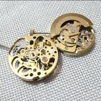 Reloj de Pulsera Automático de Movimiento Mecánico, Caja de Acero Inoxidable Plateada y Dorada, de Cuerda Manual, Clásico para Negocios y Vestir