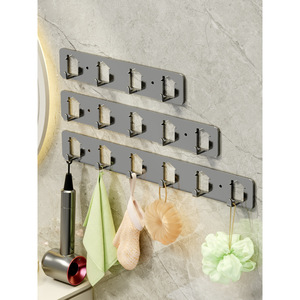 Crochets adhésifs muraux minimalistes de forme rectangulaire, porte-manteau auto-adhésif pour salle de bain, porte ou présentoir, de 3 à 8 crochets - Product Image 3