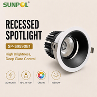 Luz LED Empotrable de Techo Comercial al por Mayor de 12W, 15W, 20W, 25W, con Alto CRI y Antideslumbrante Profundo para Hoteles, Tiendas y Comercios