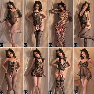 Women's Sexy Floral Lace Crotchless Body Stocking Black Bodystocking <strong>Suspender</strong> Pantyhose Stretch Erotic Lingerie <strong>Bodysuits</strong> - Product Image 4