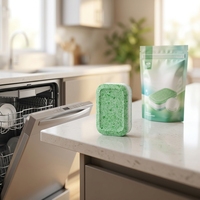 Tablettes de lave-vaisselle solides écologiques tout-en-un pour eau dure, nettoyage en profondeur, élimination des taches d'huile et brillance