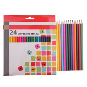 Matita da disegno morbida dal design personalizzato da 7 pollici set di matite colorate 24 matite colorate confezione da 24