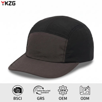 Casquette de baseball 5 panneaux personnalisée avec logo, en nylon imperméable de haute qualité, unisexe, pour le sport, vente en gros, marque de casquette de camping