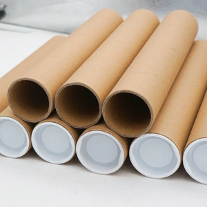 Suministro de fábrica Tubos de papel blanco y marrón con vasos de plástico Práctico para enviar por correo Cajas de papel tipo envío - Product Image 2