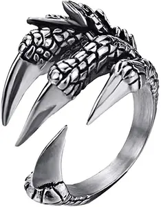 QY אופנה פתוח טבעת טבעת טיטניום פלדת נשר טופר ליל כל הקדושים טבעת