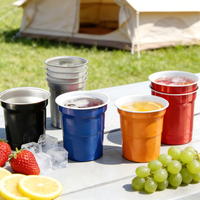 Gobelet en aluminium WELCOTECH ; Gobelet jetable léger pour boissons ; 280 ml 480 ml Gobelet métallique écologique recyclable pour fête avec logo personnalisé