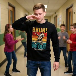 T-shirt à manches longues pour garçons, unisexe, col rond, en coton, pour la fête de la rentrée scolaire, célébration de la fin de la 5ème année - Product Image 3
