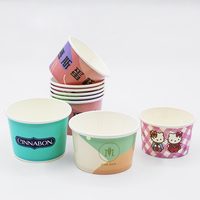 Gobelets en papier pour yaourt glacé, jetables, épaissis, pour emporter, bols en papier pour crème glacée, revêtement personnalisé, gobelets à dessert en papier