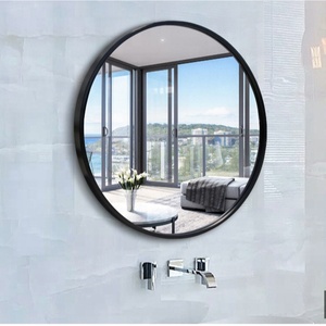 Fábrica al por mayor grande <span class=keywords><strong>blanco</strong></span> enmarcado elegante arte decoración montado en la pared <span class=keywords><strong>espejo</strong></span> redondo de aleación de aluminio <span class=keywords><strong>espejo</strong></span> - Product Image 5