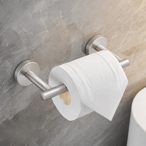 SSR ZJJ-54 Modern Stainless Steel Rustproof Washable Double Post Pivoting Tissue Roll Holder for <b>Bathroom</b> Wall-Mounted Total - Product Image 1