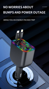 Chargeur de voiture double USB 15W avec transmetteur <span class=keywords><strong>FM</strong></span> et lumière d'ambiance colorée, charge rapide Type C, lecteur de musique MP3 pour tous les téléphones et camions - Product Image 2