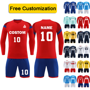 Conjunto de Uniforme de Fútbol Personalizado con Logotipo, Números y Patrón, para Competencia de Equipos, Entrenamiento, Hombres, Estudiantes, Niños, Transpirable, Servicio OEM, Elástico - Product Image 1