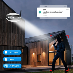 Hikwifi กล้อง4MP กลางแจ้ง4K 8MP กล้องส่องทางไกล WiFi 180องศาพาโนรามาเลนส์คู่ตรวจตราวีดีโอ <span class=keywords><strong>icsee</strong></span> <span class=keywords><strong>Alexa</strong></span> - Product Image 4