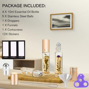 5ml <b>10ml</b> Essential Oil Roll on Clear Glass <b>Bottle</b> Metal Roller and Silver Cap - Product Image 5