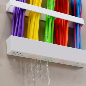 ชั้นวางหลอดดูดน้ำอะคริลิคติดผนัง รูปทรงสี่เหลี่ยมผืนผ้า สีขาวใส ทำความสะอาดง่าย อุปกรณ์จัดระเบียบตู้ครัว - Product Image 3