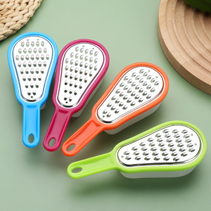 Violin Shaped Stainless Steel Grater With Container Kitchen <b>Tool</b> 4 Pieces <b>Fruit</b> <b>Vegetable</b> Shredder Pickler - Product Image 1