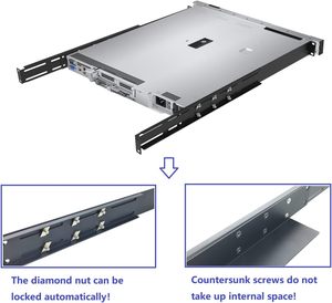1U универсальные 4-стоечные серверные полки с креплением для Dell Compaq HP <span class=keywords><strong>IBM</strong></span> APC 16,5-29,5 дюймов Регулируемая сеть/AV/IT оборудование - Product Image 2