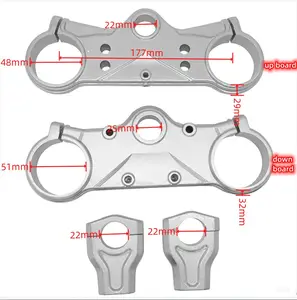 Evrensel 22mm üçlü kelepçe 48/51mm motosiklet ön çatal kelepçe alt üçlü ağacı kök