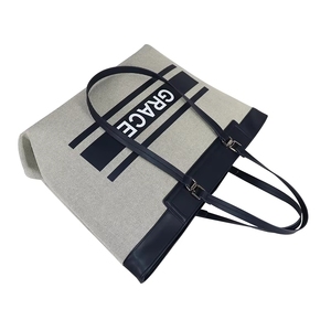 Bolsa de lona personalizada Sedex Bsci de gran capacidad, impresa con letras, de algodón, para mujer, ideal para la playa o compras. - Product Image 5