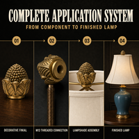 Pièces de lampe en laiton, accessoires d'éclairage, quincaillerie de lampe en laiton massif pour éclairage de table, de sol et d'hôtel, OEM ODM