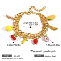 CELES RVS ketting armband kersen oorbellen oorbellen dames fruitkleurige snelle sieraden mode sieradenset