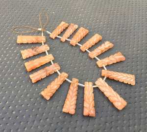 Alta calidad, 15 piezas, 1 hebra de piedras preciosas de Rodonita Natural, hermosa joyería con cuentas marrones, corte tallado en forma elegante - Product Image 6