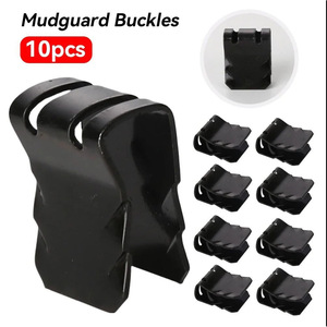 Mudguard <b>Buckles</b> 10Pcs Black U Shaped Metal <b>Clips</b> For Car Repair And Replacement - Product Image 1