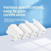 Cargador de Viaje GaN Mini de 45W con Doble USB-C PD3.0 de Alta Gama y Voltaje Universal para iPhone 15 Pro Max, Laptops y Smartphones