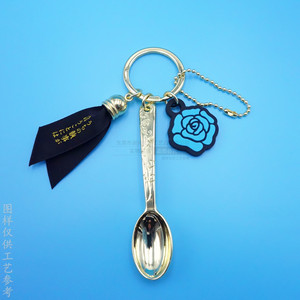 <b>Anime</b> <b>Keychain</b> Zinc Alloy Spoon Pendant Imitation Gold Customizable Gift Accessory - Product Image 3
