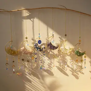 Suncatcher kristal ay güneş yakalayıcı rüya yakalayıcılar kristaller gökkuşağı yapımcısı şifa ametist güneş yakalayıcılar bahçe dekoru - Product Image 1