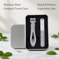 Offre Spéciale – Grand Kit de Manucure et Pédicure Professionnel en Métal avec Coupe-Ongles à Lame Courbe et Lime à Ongles, Emballage Boîte Métallique