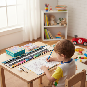 Set di Matite Colorate <span class=keywords><strong>a</strong></span> Base d'Olio (76 Matite Colorate) per Pittura (72 Colori) - Product Image 1