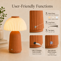 Lampe de table LED DC/AC rechargeable, écologique, imprimée en 3D sur mesure, à intensité variable en continu, avec options d'emballage couleur pour marque privée