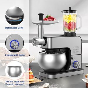Lote al por mayor de batidoras de pie personalizadas de 1600W, 6 velocidades, tazón de 5L, motor de cobre, silenciosas y con cabezal inclinable para supermercados y grandes almacenes - Product Image 2