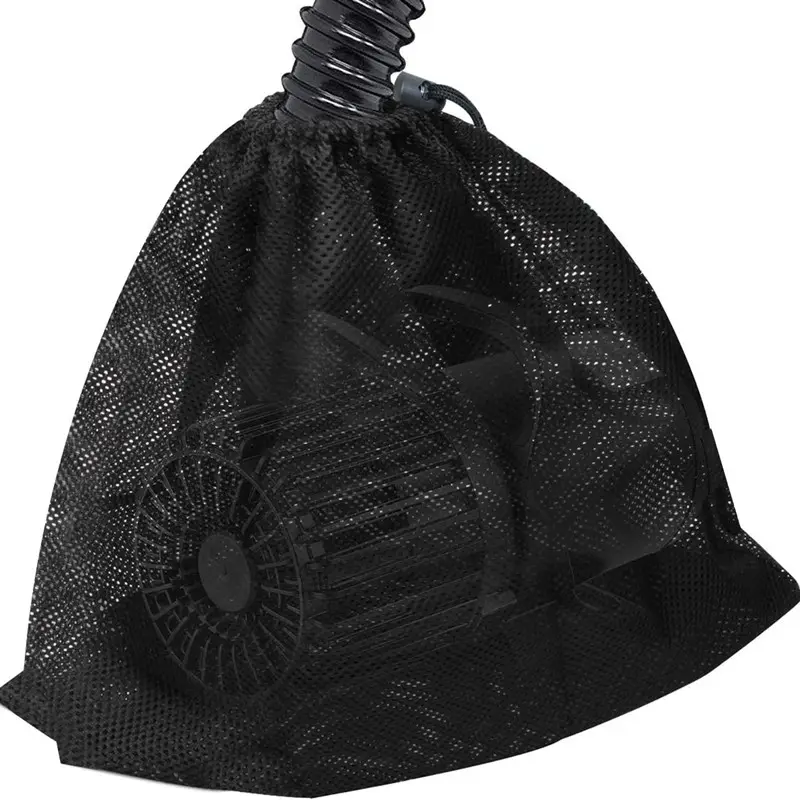 Sac filtrant pour pompe d'étang sac multimédia noir grand sac en maille de nylon pour filtres de piscine d'étang