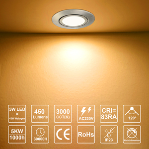 Plafonniers encastrés 5W Ultra Slim Réglable Down Light SMD 240V Led Plafonniers pour Salon Hôtel - Product Image 2