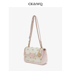 Bolsos de Mensajero de Lujo para Mujer 2026, Diseño Exclusivo, Tweed Floral con Pedrería, Cierre de Corazón, Cadena con Figura de Caballo, Venta al Por Mayor OEM - Product Image 3