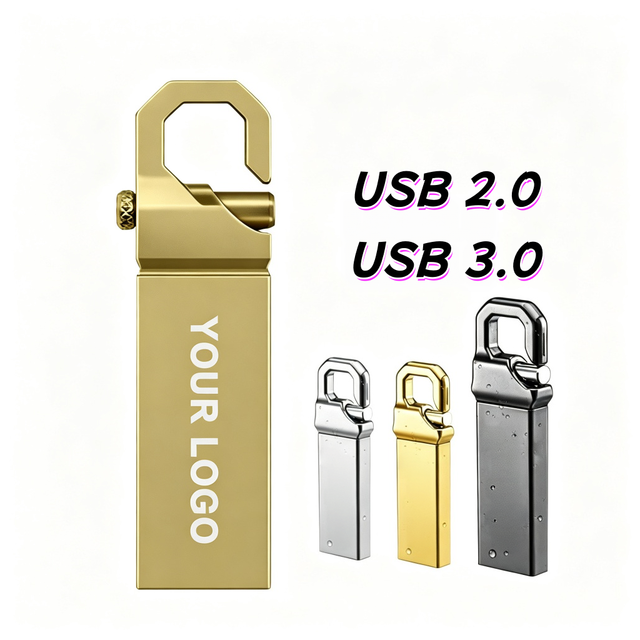 Wholesale Metal USB Flash Drive 2.0 3.0 Custom Logo Pendrive 1GB 2GB 4GB 8GB 16GB 32GB 64GB 128GB High Speed Promotional Gift