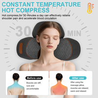Appareil de massage électrique du cou 3 en 1, oreiller avec chauffage, traction cervicale pour soulager la douleur et la relaxation profonde, intensité réglable