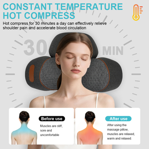 Appareil de massage électrique du cou 3 en 1, oreiller avec chauffage, traction cervicale pour soulager la douleur et la relaxation profonde, intensité réglable - Product Image 3