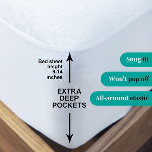 Taille personnalisée Premium Cotton Terry Fiber Protège-<span class=keywords><strong>matelas</strong></span> imperméable Respirant Couvre-lit Hypoallergénique Livraison rapide - Product Image 4
