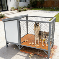 Maison pour animaux de compagnie en bois et acier inoxydable, isolée thermiquement, double contrôle de température, double fenêtre, panneau de nettoyage amovible, facile à nettoyer