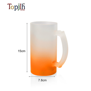 Topjlh Taza de Cerveza de Vidrio Sublimable de 16 oz, Colorida, Esmerilada, con Asa, <span class=keywords><strong>para</strong></span> Esposo, Papá, Hombre, <span class=keywords><strong>para</strong></span> el Día del Padre - Product Image 4