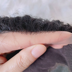 Perruque pour hommes en cheveux indiens 100% naturels, respirante et confortable, couleur 1b, base Q6, ondulée, indétectable, pour usage quotidien - Product Image 1
