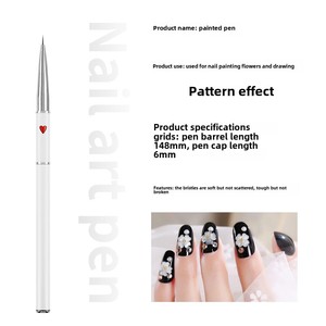 12 pièces/ensemble nouveau rose coeur métal poignée Nail Art brosse étiquette privée peinture UV Gel stylo sculpture stylo acrylique pour Nail Art - Product Image 6