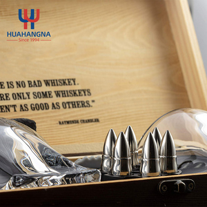 2022วิสกี้หินชุดของขวัญ2แพ็คที่กำหนดเอง10ออนซ์วิสกี้ชุดแว่นตาที่มี6สแตนเลสกระสุนหนาว - Product Image 2