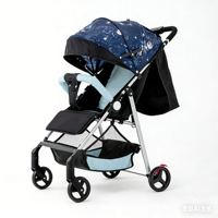 Poussette de bébé pliante légère poussette de voyage d'avion compacte avec siège inclinable à gravité pliable à une main auvent étanche UV