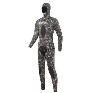 카모 스피어낚시 잠수복 5mm SCR 네오프렌 다이빙 세트 겨울 따뜻한 수영복 후드 스노클링 사냥 정장 W219 - Product Image 3